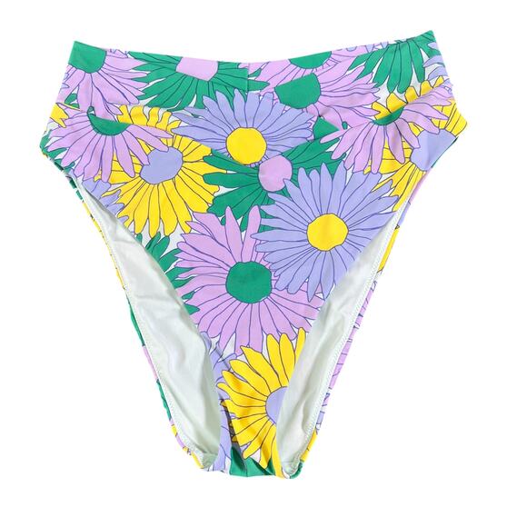 Aerie High Waisted High Cut Cheeky Floral Bikini Bottom Womens‎ XL Beach NWT - Picture 1 of 6